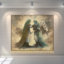 Load image into Gallery viewer, Banner of Imam Hussain and Hazrat Abbas – Inspirational Islamic Wall Art (54x46 inches)

